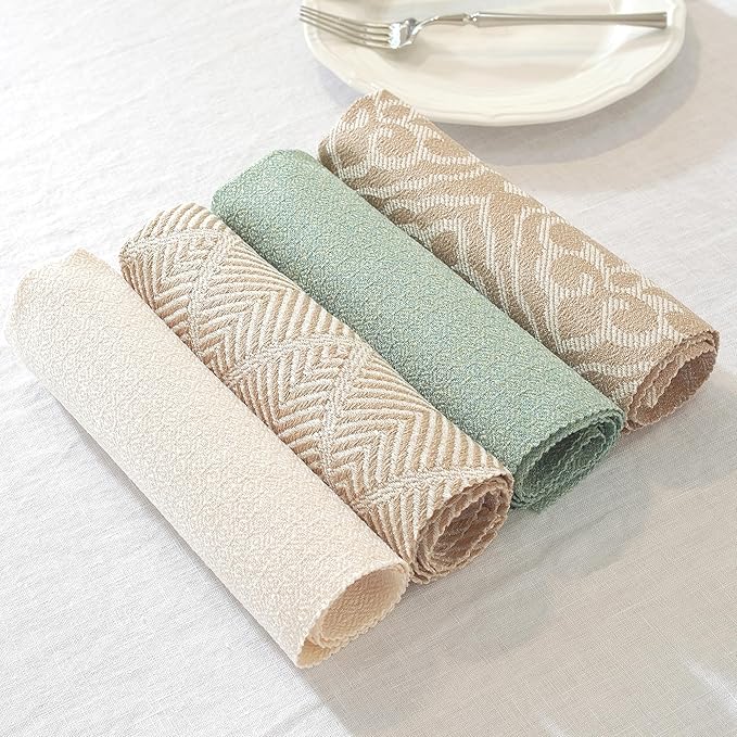 Cloth Napkins Set of 12 Reusable Bohemian,UWWGKK 17x17 Inch Napkins Cloth Washable for Dinner, Restaurant,Wedding,Hotel