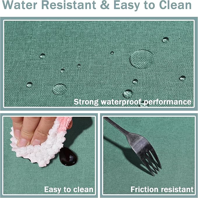 HX&OD Rectangular Tablecloth Cationic Fabric Waterproof Stain Resistant Wrinkle-Resistant for Home/Decoration/Party/Buffet/Wedding/Dining Room/Camping
