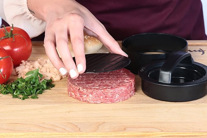 Stuffed Burger Press Kit, 3 in 1 Heavy Duty Non-Stick Patty Molds, Easily Make the Perfect Burger, Stuffed Burger or Sliders