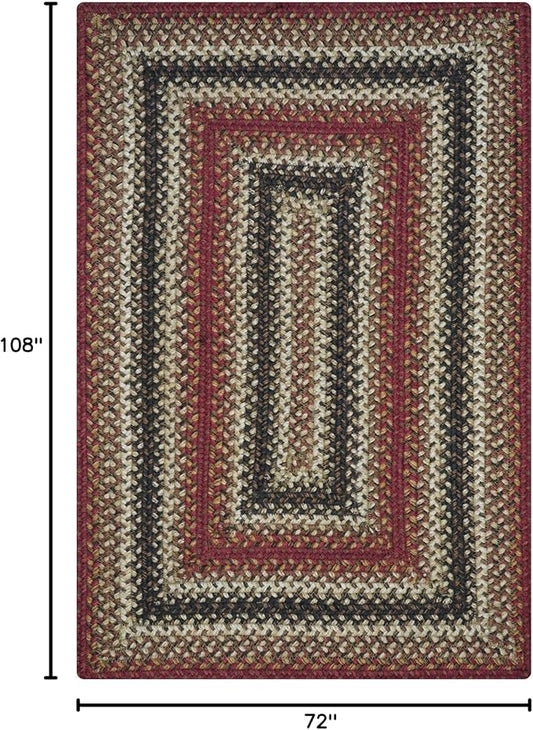 Homespice Chester Braided Jute Area Rug 6x9' - Lodge Style Braided Rugs for Living Room and Dining Room