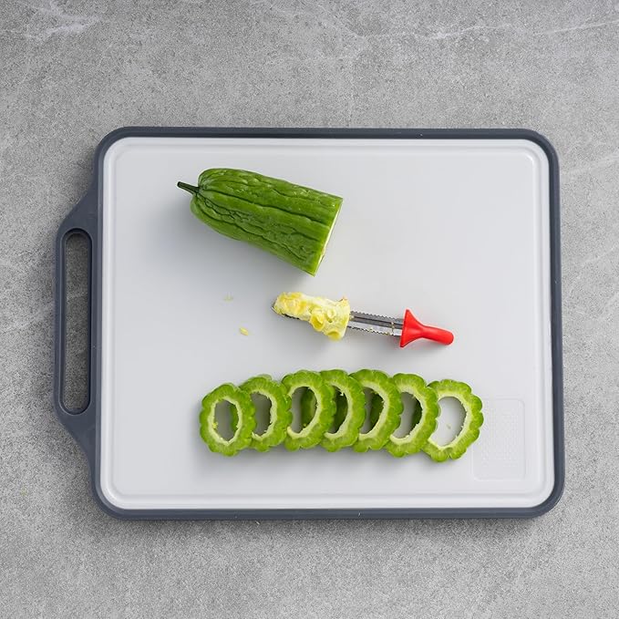 Pepper Seed Corer Remover, Upgrade 2 in 1 Bell Pepper Cutter Quickly Cutting and Deseeding Bell Pepper Corer Tool for Vegetables Kitchen Gadget