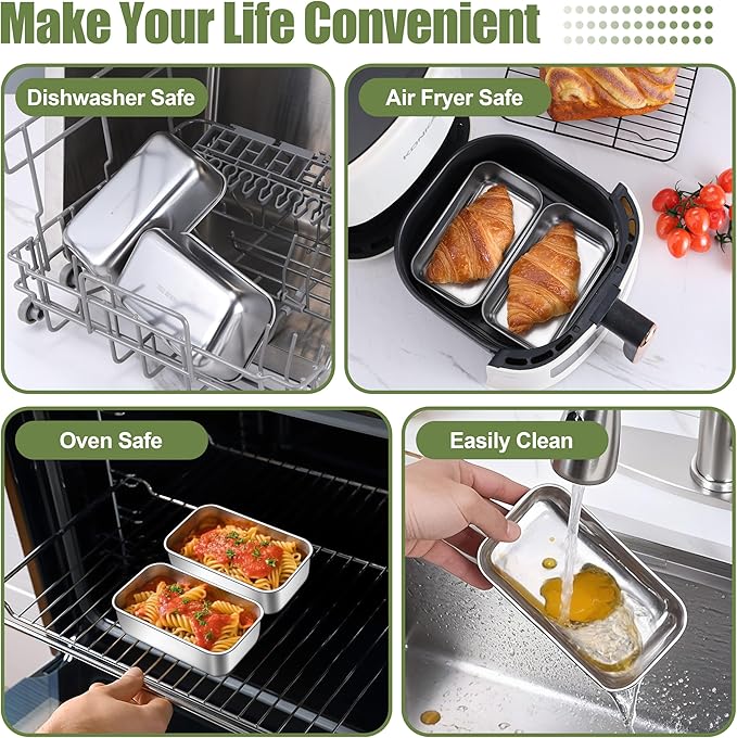 P&P CHEF Mini Loaf Pans Set, 12 PCS Small Bread Loaf Pan for Baking, 6.3 x 3.5 Inch Stainless Steel Baking Pans for Homemade Bread, Meatloaf, Cake and Brownies, Healthy & Non Toxic, Dishwasher Safe