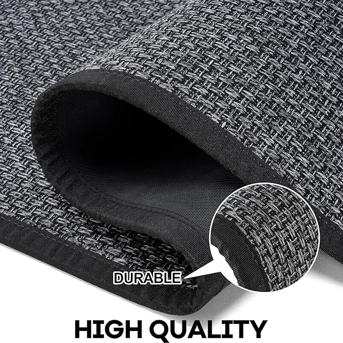 Kitchen Rug, Rubber Non Slip Kitchen Rugs Washable, Absorbent Runner Mat for Floor, Machine Washable Standing Mats for in Front of Sink, Door, Laundry, Entryway, Entrance (Black, 47" × 17.3")