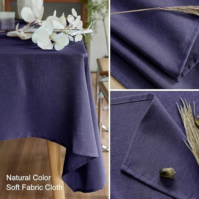 AUSSPVOCT Textured Tablecloth Rectangle 60x104 Water Resistant Spill-Proof Wipeable Table Cloth Wrinkle Free Fabric Dining Table Cover for Birthday Party Farmhouse Outdoor Kitchen Tabletop Cover