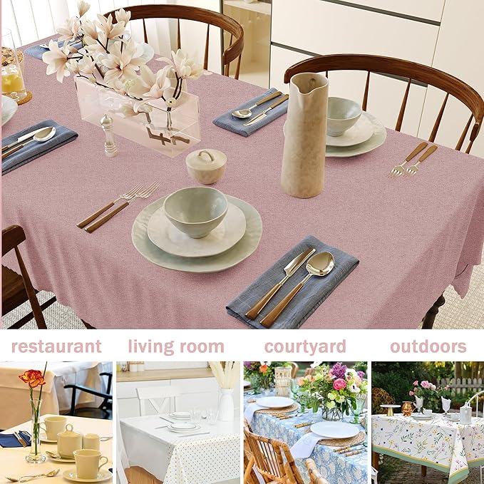 HX&OD Rectangular Tablecloth Cationic Fabric Waterproof Stain Resistant Wrinkle-Resistant for Home/Decoration/Party/Buffet/Wedding/Dining Room/Camping