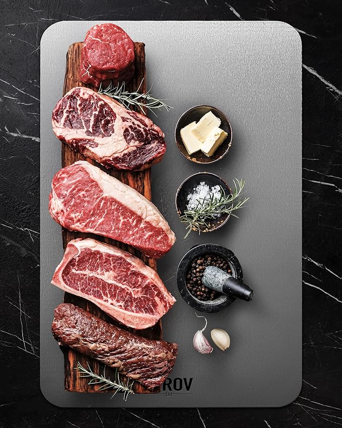 Titanium Cutting Board, 100% Pure Titanium Cutting Boards For Kitchen, Best Non Toxic chopping board, Dishwasher safe, Hygiene and Durability for Meat, Fruit, and Vegetables (10.2L*6.3W)