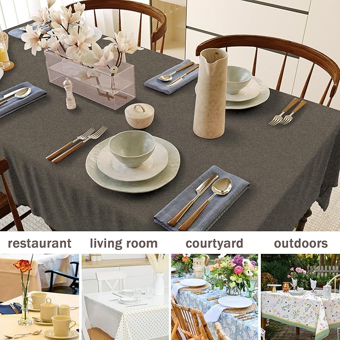 HX&OD Rectangular Tablecloth Cationic Fabric Waterproof Stain Resistant Wrinkle-Resistant for Home/Decoration/Party/Buffet/Wedding/Dining Room/Camping