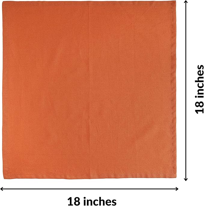 Fingercraft Dinner Cloth Napkins Set of 12, Cotton Linen Blend Premium Quality, Mitered Corners for Every Day Use Home Restaurant Christmas Napkins Cloth Pre Shrunk and Good Absorbency 18x18 inch Rust
