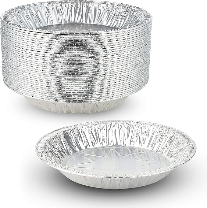MT Products 8 Inch Outer Rim Disposable Aluminum Foil Tart/Pie Pan 1.25" Deep - Inside Measures 7 inches x 1.25 inches -(Thicker 45 Gauge) (35 Pieces)