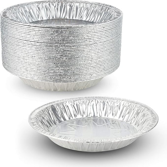MT Products 8 Inch Outer Rim Disposable Aluminum Foil Tart/Pie Pan 1.25" Deep - Inside Measures 7 inches x 1.25 inches -(Thicker 45 Gauge) (35 Pieces)