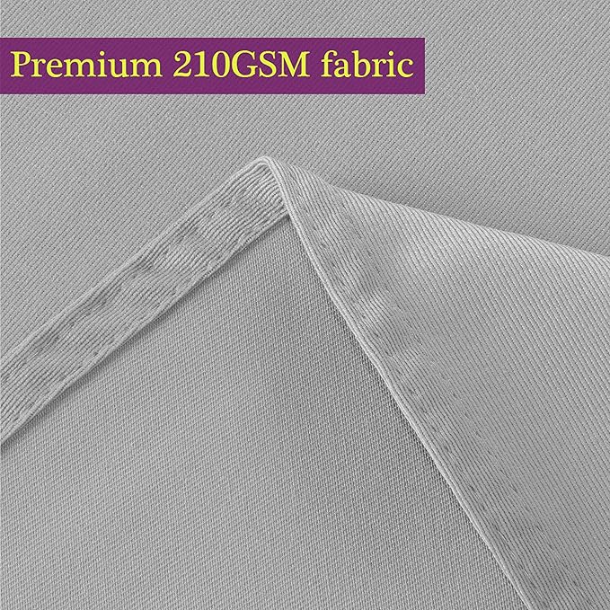 Obstal 210GSM Round Table Cloth, Water Resistance Microfiber Tablecloth, Decorative Fabric Circular Table Cover for Outdoor and Indoor Use (Silver, 108 Inch Diameter)