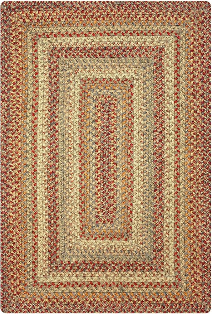 Harvest Jute Bathroom Rug Brown 20x30 - Small Multi Color Braided Rugs for Country Primitive Home Decor, Reversible, No Shed Jute for Easy Maintenance