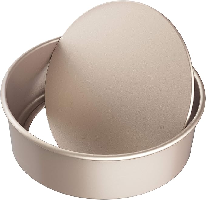 CHEFMADE Bakeware Round Cake Pan, 6-Inch with Removable Loose Bottom Nonstick & Quick Release Coating Chiffon Bakeware for Oven and Instant Pot Baking (Champagne Gold)