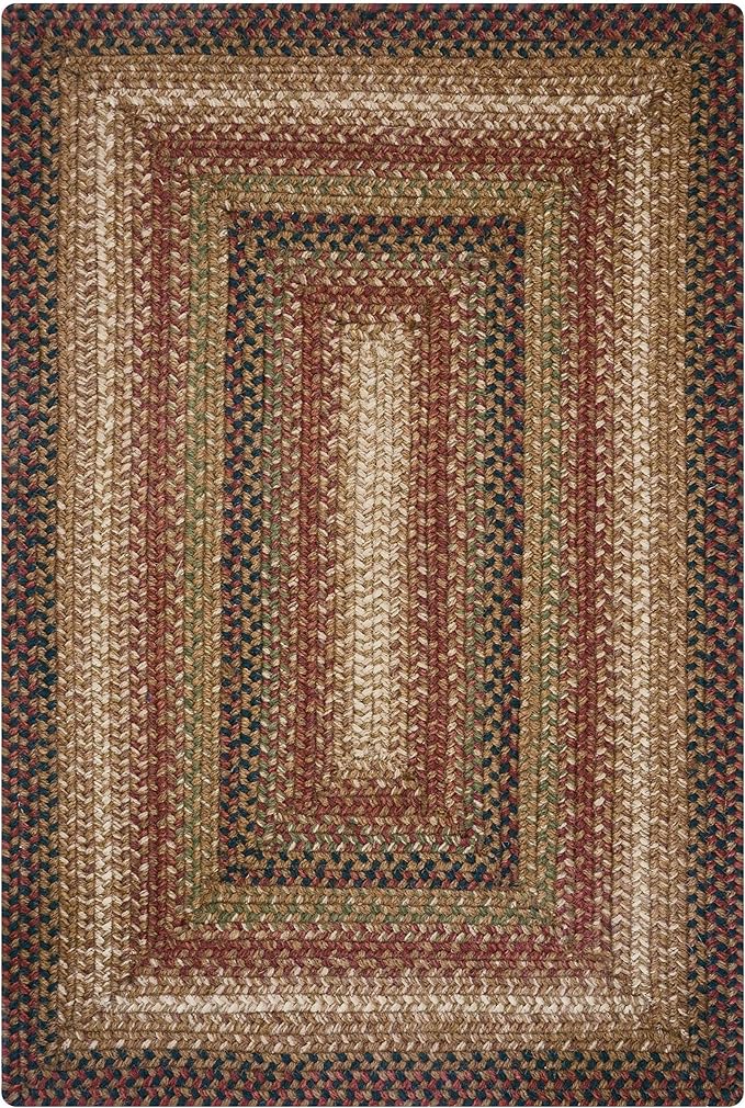 Homespice Gingerbread Premium Jute Braided Rug, 22 x 72 Rectangular Hall Runner Brown, Red, Reversible, Natural Jute Yarn Rustic, Country, Primitive, Farmhouse Style - 30 Day Risk Free Purchase
