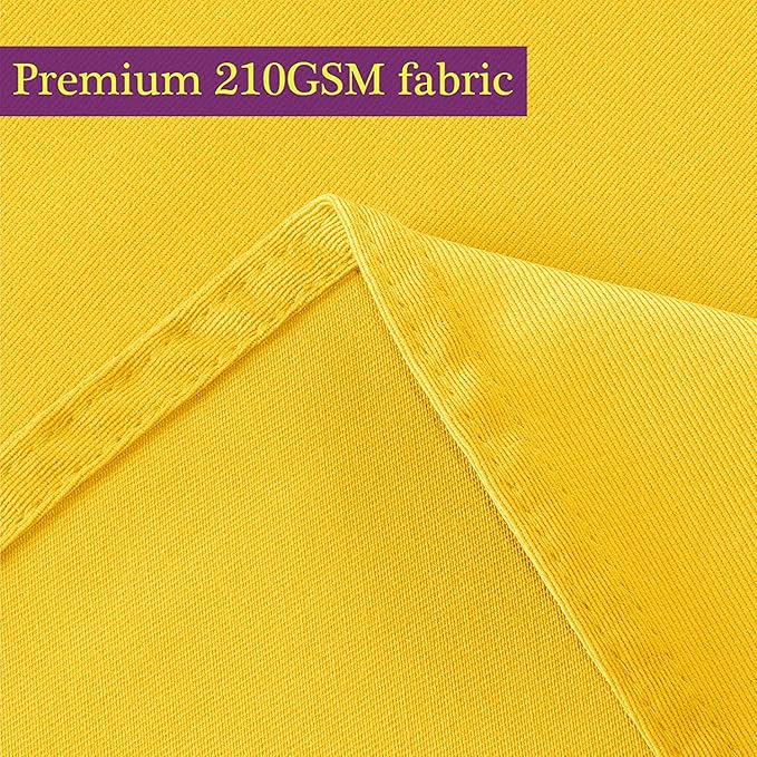 Obstal 210GSM Rectangle Table Cloth - Heavy Duty Water Proof Microfiber Tablecloth, Decorative Fabric Table Cover for Outdoor and Indoor Use (Yellow, 60 x 102 Inch)