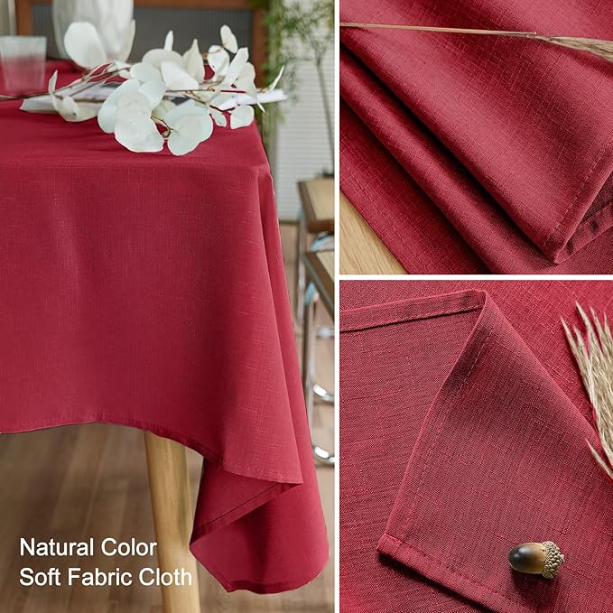 AUSSPVOCT Textured Tablecloth Rectangle 60x120 Water Resistant Spill-Proof Wipeable Table Cloth Wrinkle Free Fabric Dining Table Cover for Birthday Party Farmhouse Spring Kitchen Tablecloths