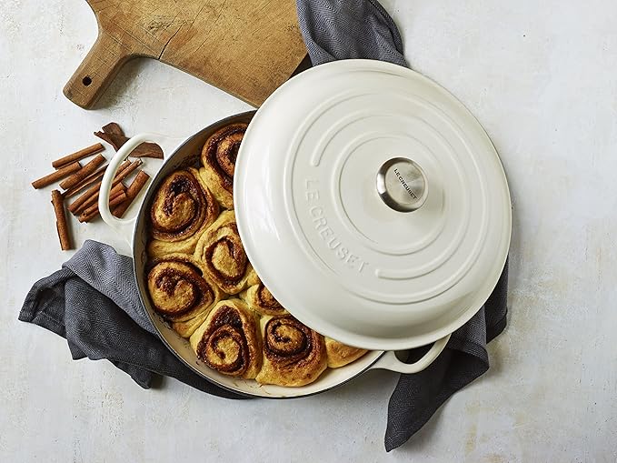 Le Creuset Enameled Cast Iron Signature Braiser, 1.5 qt., White Signature Stainless Knob