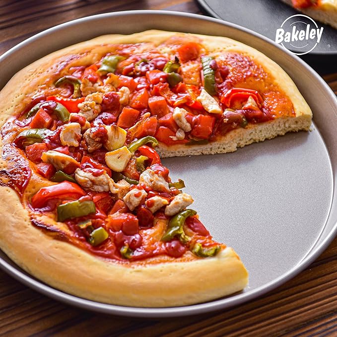 Bakeley Pizza Pan, 11-Inch Non-Stick Pancake Bakeware for Oven Baking (Champagne Gold)
