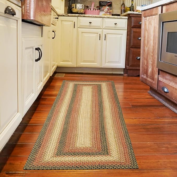 Russet Jute Braided Runner Rug 22x72 - Ideal as Multicolor Braided Rugs Runner for Kitchen, Entryway and Bathroom