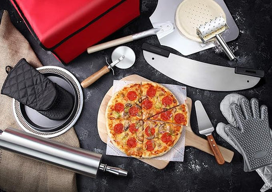 New Star Foodservice 50929 Pizza Pan/Tray, Wide Rim, Aluminum, 20 Inch, Pack of 6
