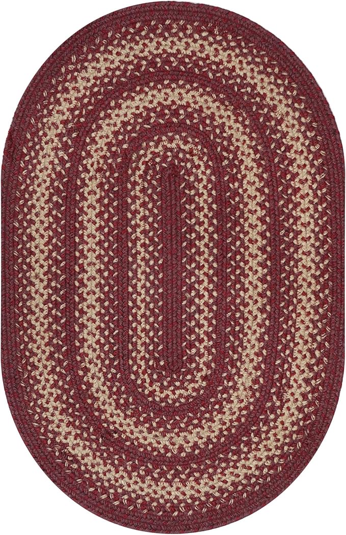Homespice Autumn Maple Braided Oval Rugs 4x6' - Jute Braided Area Rug for Bedroom for Primitive Decor