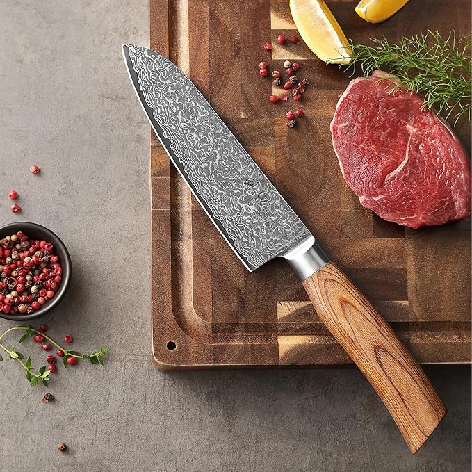 Wakoli EDIB Pro 4-Piece Damascus Knife Set – Professional Chef Knives Set with VG10 Core Blades, 67-Layer Damascus Steel and Ergonomic Pakkawood Handles – Premium Kitchen Knives in Elegant Gift Box