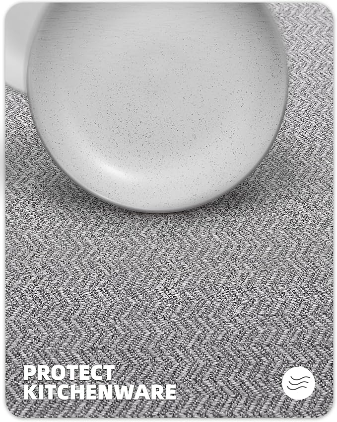 Color&Geometry Kitchen Rugs Set Kitchen Mats for Floor 2 Piece, 17"X29"+17"X59" Light Grey Kitchen Rugs Non Slip Washable with Rubber Backing, Quick Dry Low Pile Kitchen Runner Rug Kitchen Sink Mat