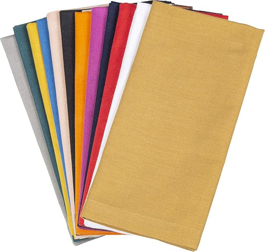 Fingercraft Multicolor Cloth Napkins - Set of 12 Pure Cotton Everyday Lunch Dinner Napkin - Holiday Birthday Party Gift - Soft Washable Absorbent Reusable Napkin Christmas Cloth Napkins Multi Pack