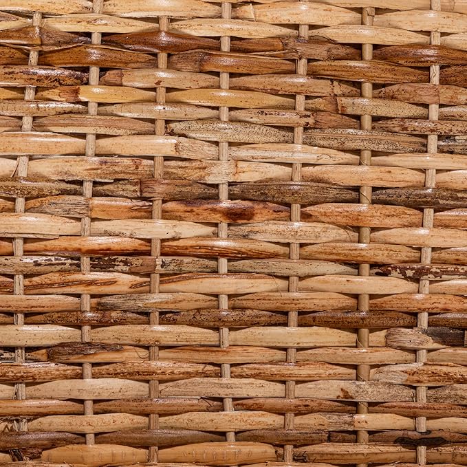 Creative Co-Op Oversized Hand-Woven Rattan Tray with Metal Handles, Natural