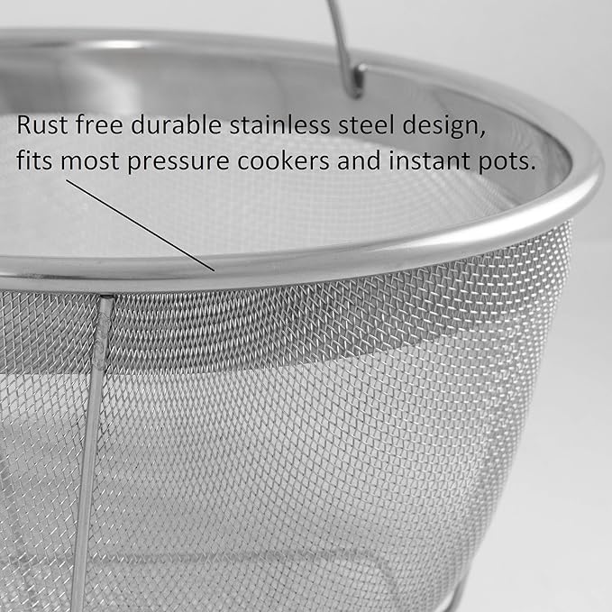 ExcelSteel 8.25" Stainless Steel Strainer Basket, Rinse Drain Sift Sieve Kitchenware Perfect for Pasta, Vegetables, Fruit