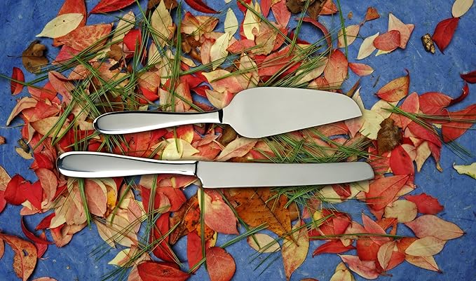 Fortessa Grand City 18/10 Stainless Steel Flatware Serrated Cake Knife , Silver -