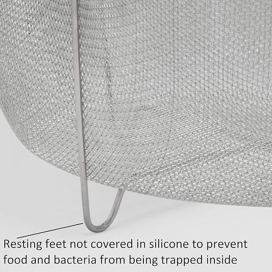 ExcelSteel 8.25" Stainless Steel Strainer Basket, Rinse Drain Sift Sieve Kitchenware Perfect for Pasta, Vegetables, Fruit