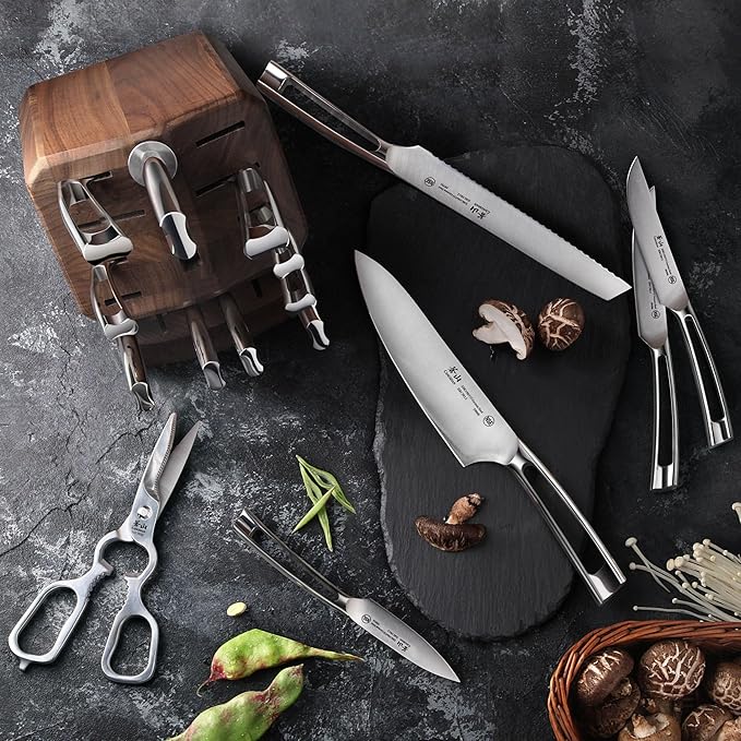 Cangshan N1 Series 1024784 German Steel Forged 17-Piece Knife Block Set, acacia