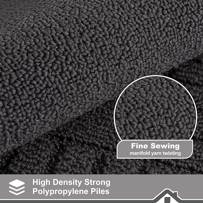 BEQHAUSE-Kitchen-Rugs-and-Mats Non Slip Kitchen Runner Rug Absorbent Kitchen Mats for Floor Machine Washable Kitchens Floormat,Black 24x60inch
