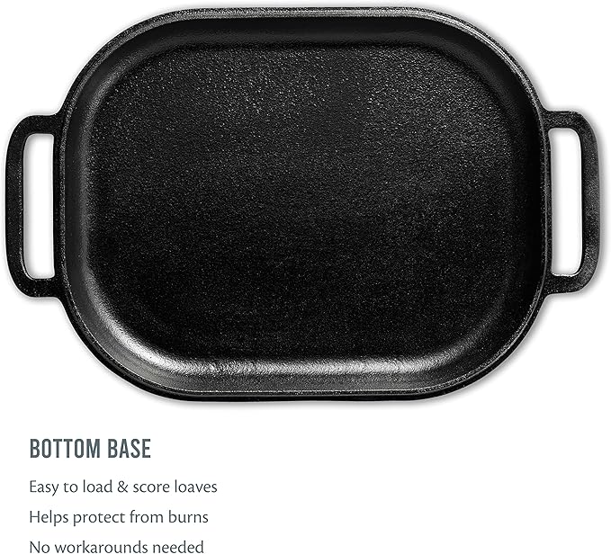 Challenger Bread Pan Cast Iron Loaf Pan with Lid for Homemade Breadmaking Sealed Bread Cloche Inverted Dutch Oven Set for Baking - Made In The USA
