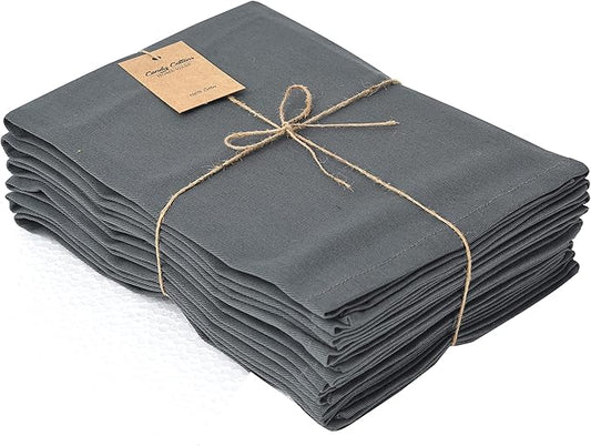 Grey Cloth Dinner Cotton 18x18 in Washable Napkins Cloth|Absorbent Reusable Spring Easter Basket Decor Pk of 6 Table Napkins Cocktail Party Wedding BBQ Hotel Cafe Cloth Napkins