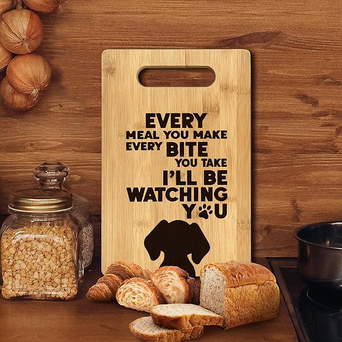 FONDCANYON Dog Mom & Lover Gifts - Every Meal Kitchen Bamboo Cutting Board Decor