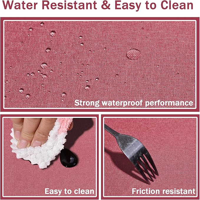 HX&OD Rectangular Tablecloth Cationic Fabric Waterproof Stain Resistant Wrinkle-Resistant for Home/Decoration/Party/Buffet/Wedding/Dining Room/Camping