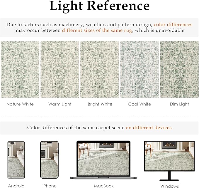Sage Green Area Rug 9x12 Living Room Washable Carpet Vintage Distressed Non Slip Bedroom Carpet Neutral Low Pile Retro Floral Farmhouse Large Rug Home Office Dining Room Playroom
