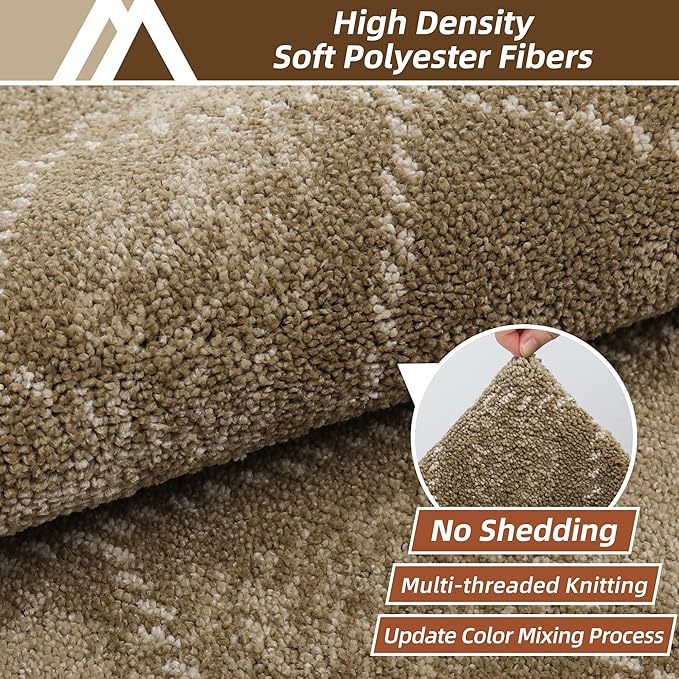 COSY HOMEER Kitchen Rugs and Mats Sets 2PCS Non-Slip Soft Kitchen Mats for Floor Absorbent and Stain Resistant Kitchen Floor Mat Washable Plaid Rugs for Kitchen,20"x32"+20"x48",Taupe