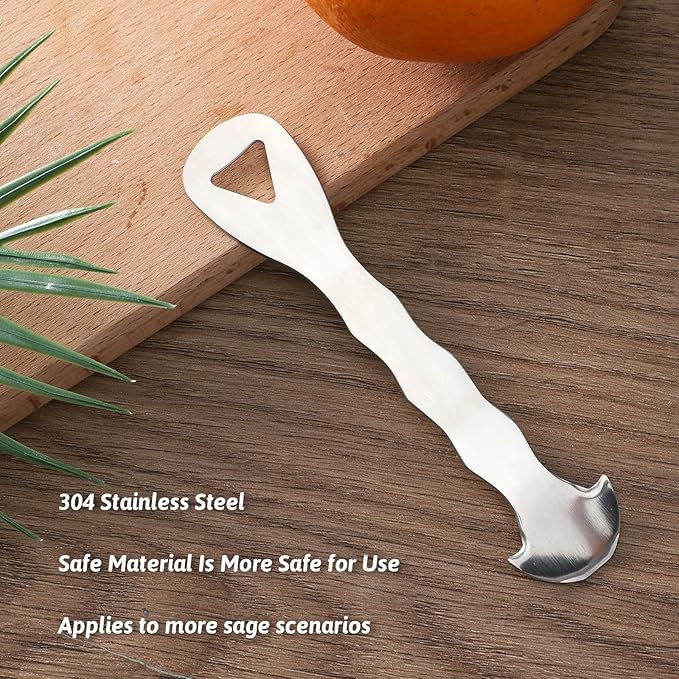 Stainless Steel Orange Peeler Tool, Multi-Functional Citrus Peeler Tool, Ergonomic Safe Cutter & Slicer, Fruit Peeler Skin Remover for Oranges, Grapefruits, Lemons