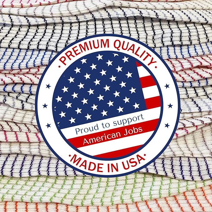 World's Best Kitchen Dish Cloths - Set of 12 Assorted Dishcloths for Washing Dishes - Absorbent Poly Cotton Waffle Weave Dish Rags, Made in USA