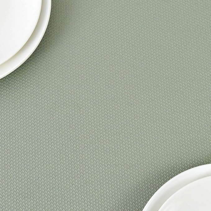 maxmill 2 Pack 60 x 84 Inch Sage Green Textured Rectangle Tablecloth Water Resistant Wrinkle Free Spillproof, Soft Jacquard Table Cloth for Banquet Parties Holiday Dinner, Indoor and Outdoor Use