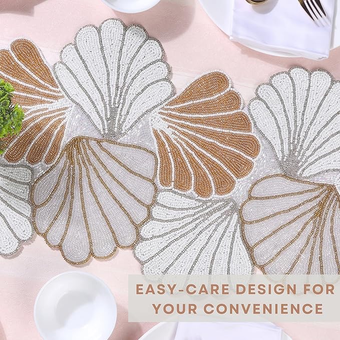 Luxury Table Runner - 13x36 Elegant Handcrafted Beaded Table Runner-Glitz Décor for Farmhouse, Artisan Home Decor, Wedding Party Accent, Luxury & Festive Accessory (Multi) - ALPHA Living HOME