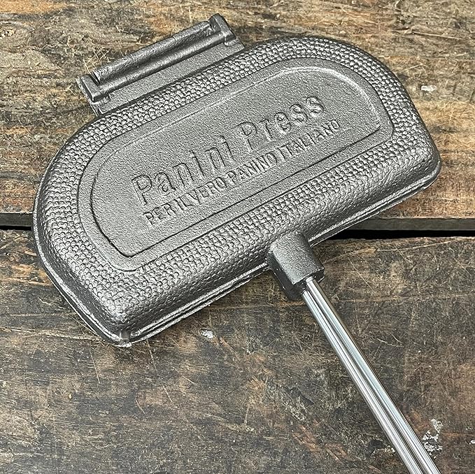 ROME Panini Press Cast Iron Sandwich Cooker Designed For Use On BBQ Grills, #1305