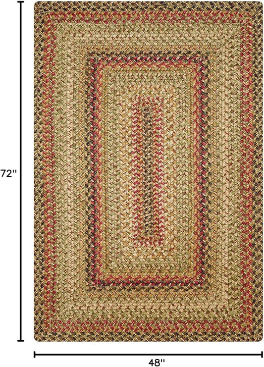 Homespice Kingston Jute Braided Rugs for Bedroom 4x6' – Ideal as Multicolor Country Rugs for Living Room and Bedroom