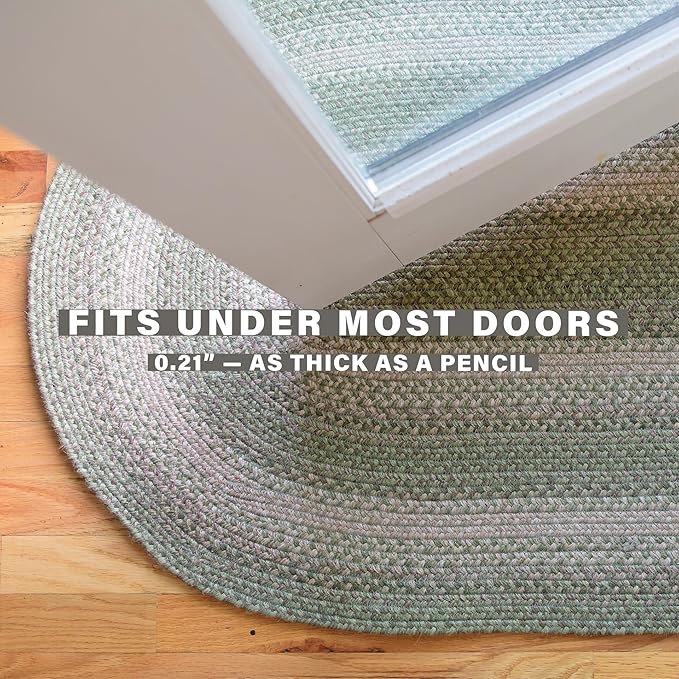 Homespice Grassland Green Oval Rug 27x45 - Jute Braided Kitchen Rugs for Rustic Country Decor, Durable and Easy to Maintain