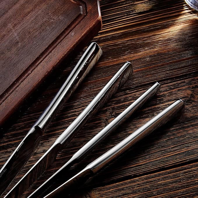KEAWELL Premium 9.5" Louis Dinner Knives, Set of 4, Stainless Steel Dishwasher Safe, Serrated Knives (Plain)