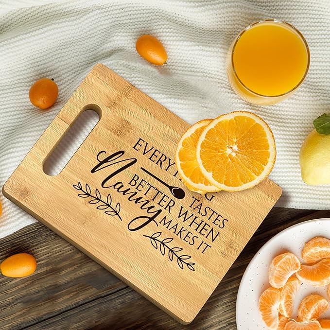 FONDCANYON Nanny Gifts - Bamboo Cutting Board Kitchen Decor, Perfect for Nanny's Christmas, Birthday, or Mother's Day