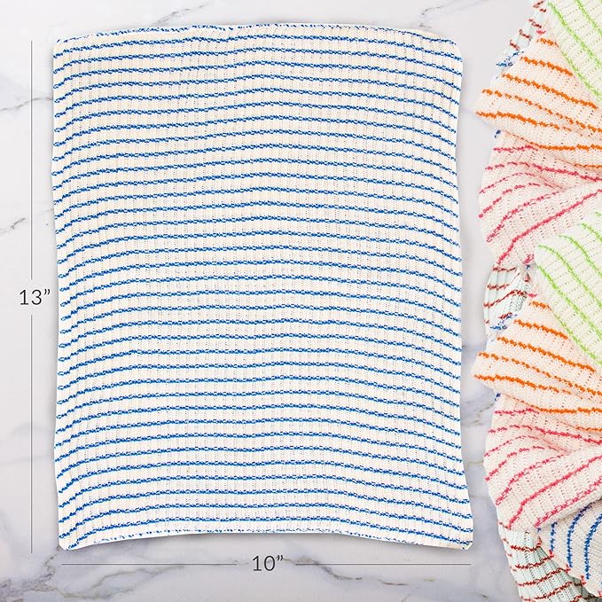 World's Best Kitchen Dish Cloths - Set of 12 Assorted Dishcloths for Washing Dishes - Absorbent Poly Cotton Waffle Weave Dish Rags, Made in USA